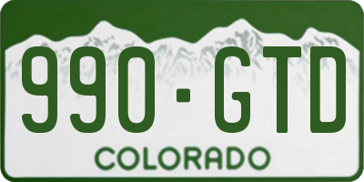 CO license plate 990GTD