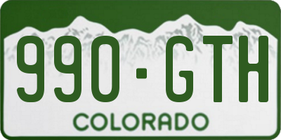 CO license plate 990GTH