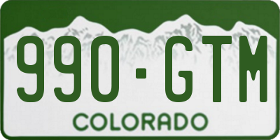 CO license plate 990GTM