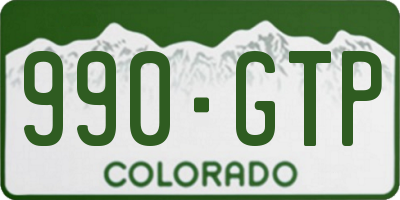 CO license plate 990GTP