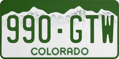 CO license plate 990GTW