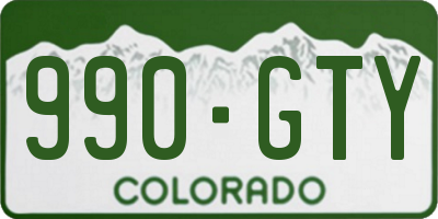 CO license plate 990GTY