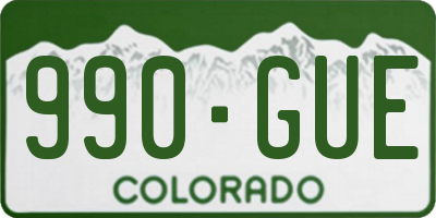 CO license plate 990GUE