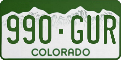 CO license plate 990GUR