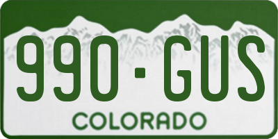 CO license plate 990GUS