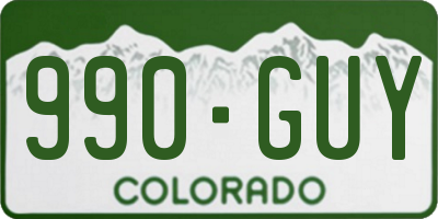 CO license plate 990GUY