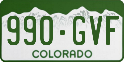CO license plate 990GVF