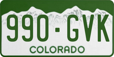 CO license plate 990GVK