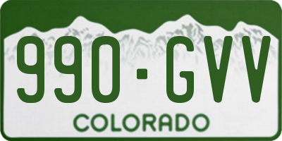 CO license plate 990GVV