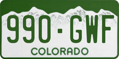 CO license plate 990GWF