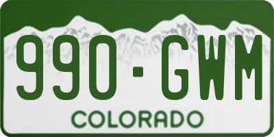 CO license plate 990GWM