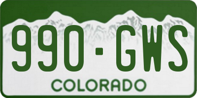 CO license plate 990GWS