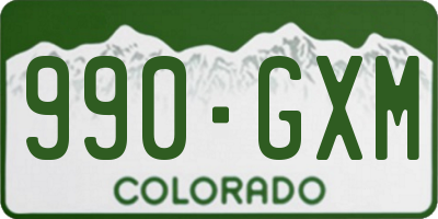 CO license plate 990GXM