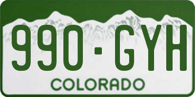 CO license plate 990GYH