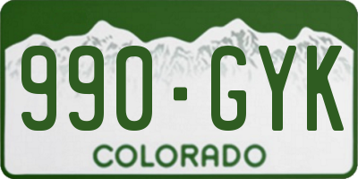 CO license plate 990GYK
