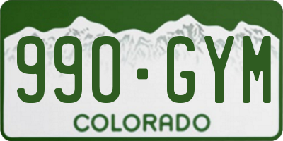 CO license plate 990GYM