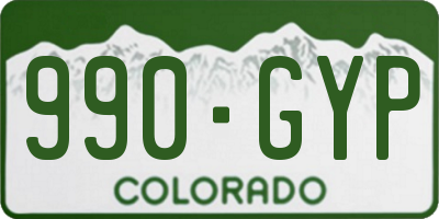 CO license plate 990GYP