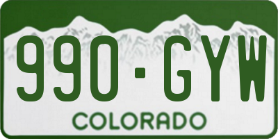 CO license plate 990GYW