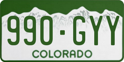CO license plate 990GYY
