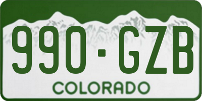 CO license plate 990GZB