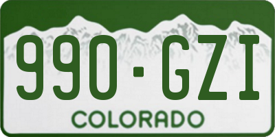 CO license plate 990GZI