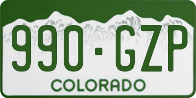 CO license plate 990GZP
