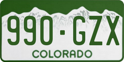 CO license plate 990GZX