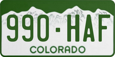 CO license plate 990HAF