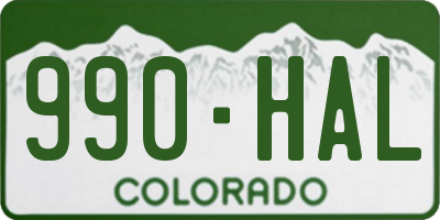 CO license plate 990HAL