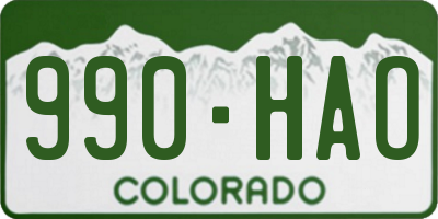 CO license plate 990HAO