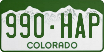 CO license plate 990HAP