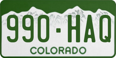 CO license plate 990HAQ