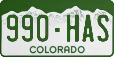 CO license plate 990HAS