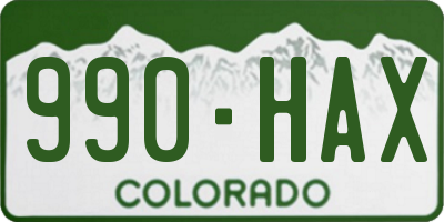 CO license plate 990HAX