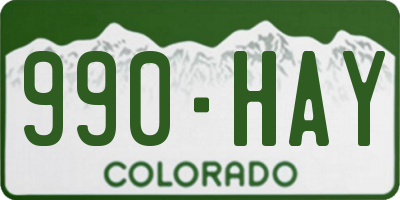 CO license plate 990HAY