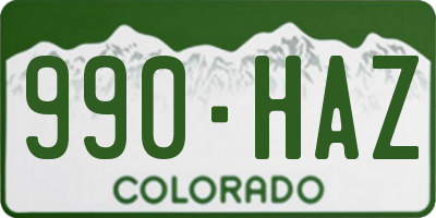 CO license plate 990HAZ