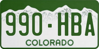 CO license plate 990HBA