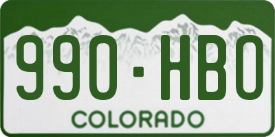 CO license plate 990HBO