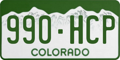 CO license plate 990HCP