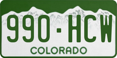 CO license plate 990HCW