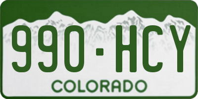 CO license plate 990HCY