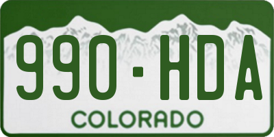 CO license plate 990HDA