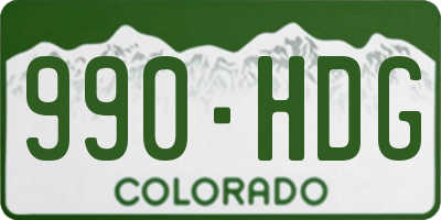 CO license plate 990HDG