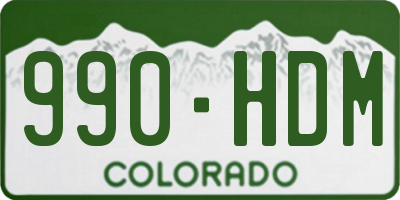 CO license plate 990HDM