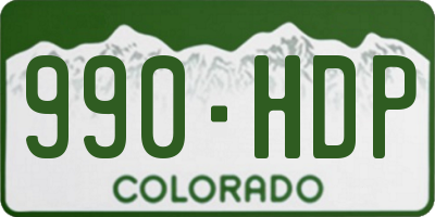 CO license plate 990HDP