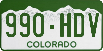 CO license plate 990HDV