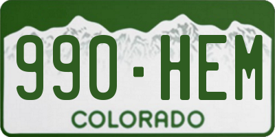 CO license plate 990HEM