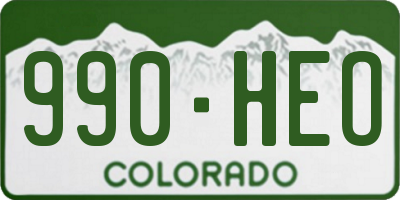 CO license plate 990HEO