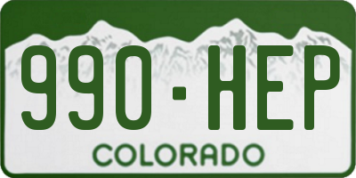 CO license plate 990HEP