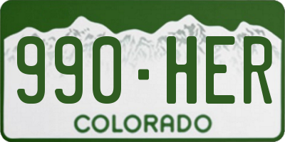 CO license plate 990HER